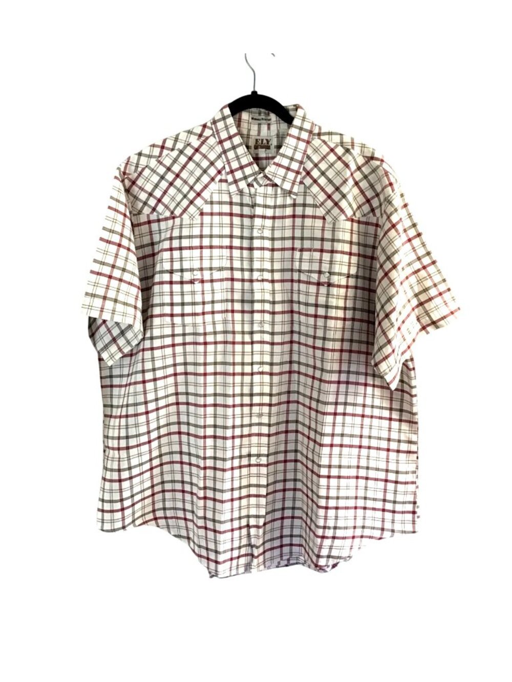 ELY CATTLEMAN -MENS BUTTON-DOWN SHORT SLEEVE WRINKLE RESISTANT SHIRT SIZE 2XL